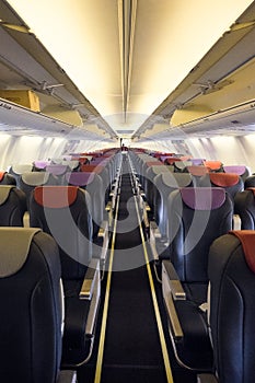 Empty interior of passenger plane