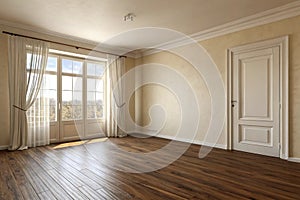 Empty interior room 3D illustration