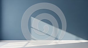 Interior Wall with Window Light Shadow and Floor Reflection