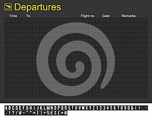 Empty International Airport Departures Board