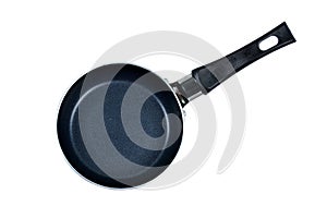 Empty iron pan on white background