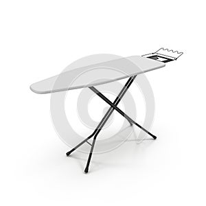 Empty ironing board isolated on white.