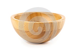 Empty isolated bamboo bowl