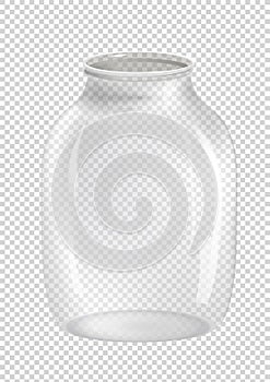 Empty jar on transparent background. Vector