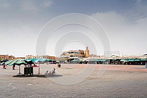 Empty Jemaa el-Fnaa ramadan time
