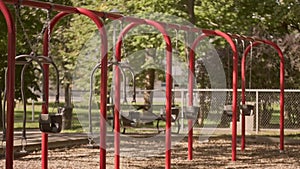 Empty kids playground in the summer