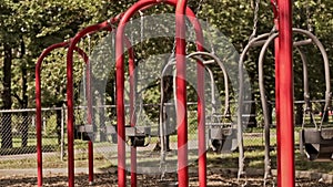 Empty kids playground in the summer