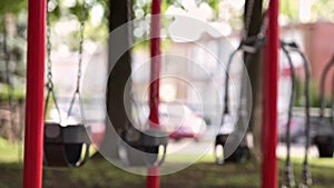 Empty kids playground in the summer