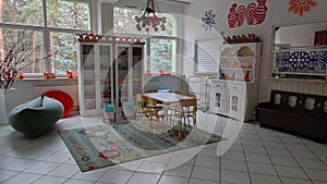 Empty Kindergarten classroom