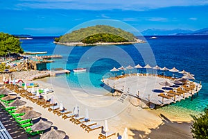 Empty Ksamil Beach - Butrint NP, Albania photo