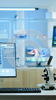 Empty laboratory modernly equipped with nobody in it