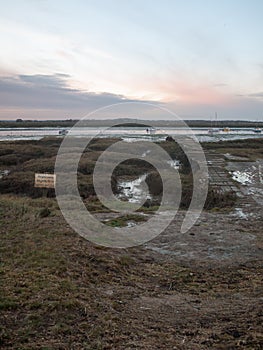 Empty landscape wooden path walkway west mersea pontoon jetty