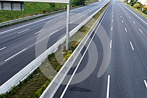 Empty 8-lane highway due to road and bridge works