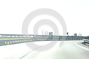 Empty lanes of interchange on italian highway
