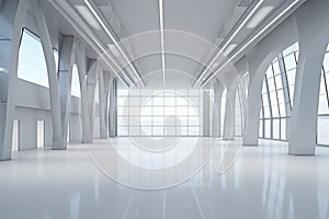 The empty large hall, Modern interior design background