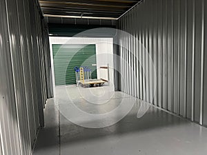 Empty storage room in a storage facility