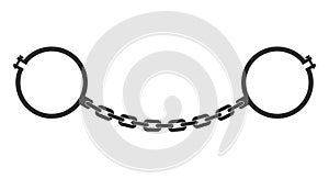 Empty latched handcuffs. Flat vector illustration isolated on white