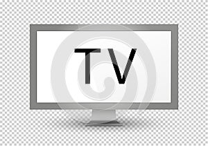 Empty LCD screen, plasma displays or TV for your monitor design.computer or black photo frame, isolated on a transparent