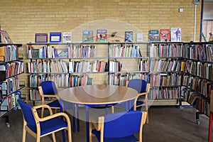 Empty library in school building