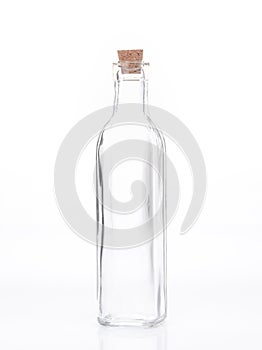 empty liquor bottle on a white background