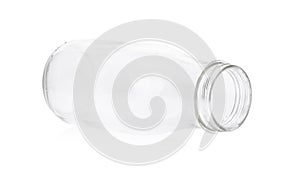 empty liquor bottle on a white background