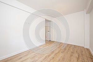 empty living room with freshly painted plain white walls