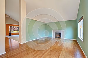 Empty living room interior in a new construction house