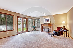 Empty living room in luxury house