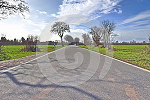 Empty and lonely country roads found in northern germany