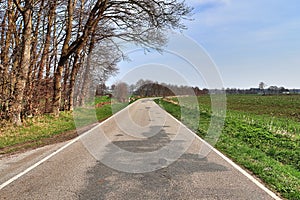 Empty and lonely country roads found in northern germany