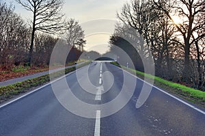 Empty and lonely country roads found in northern germany