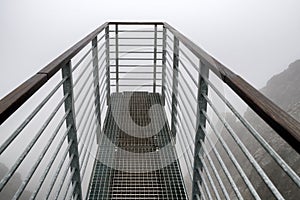 Empty lookout at peak Lomnicky stit, Slovakia