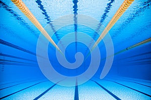 Empty 50m Olympic Outdoor Pool From Underwater