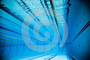Empty 50m Olympic Outdoor Pool From Underwater