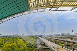 Empty Magnetic Railway of Maglev Metro Line, Shanghai