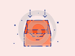 Empty mail box flat vector, communication illustration concept.