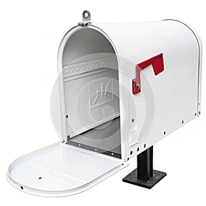 Empty mailbox isolated on white background