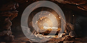 Empty manger with Comet Star