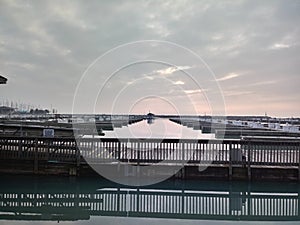 Empty marina in the spring