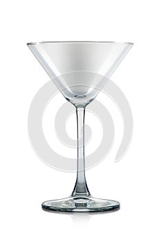 Empty martini glass isolated on white