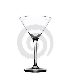 Empty martini glass isolated on the white