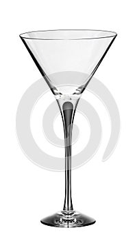Empty martini glass isolated on the white
