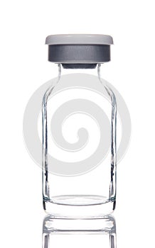 Empty medical glass ampoule bottle