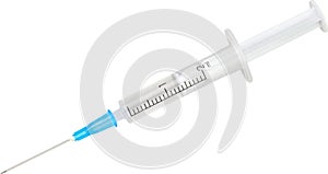 Empty Medical syringe isolated on white