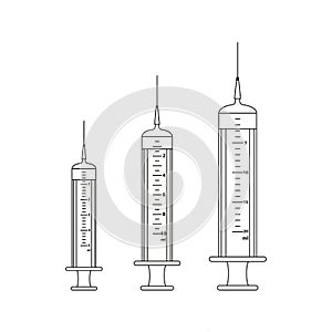 Empty medical Syringes icons.Vector illustration