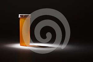Empty Medicine Bottle Under Spot Light