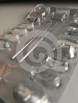 Empty tabletts package