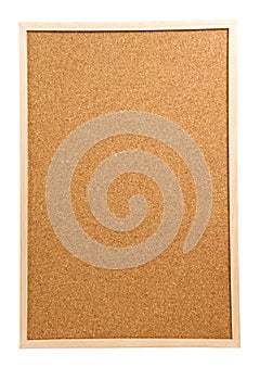 Empty memo board on white