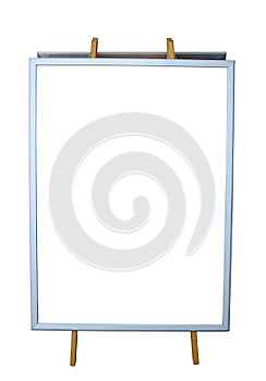 Empty menu board isolated on white