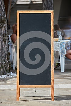 Restaurant menu board with no text